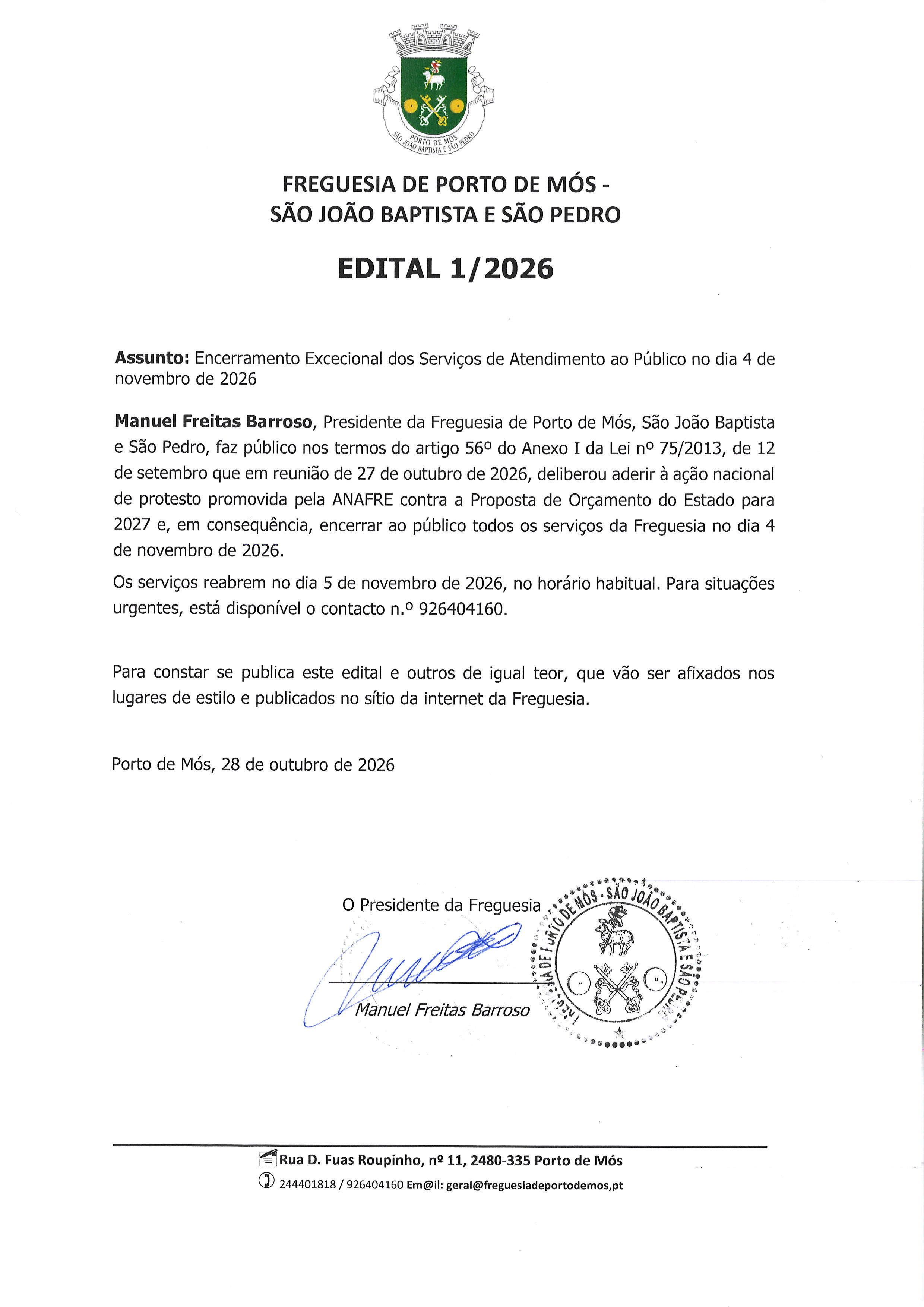 Edital nº 1/2026